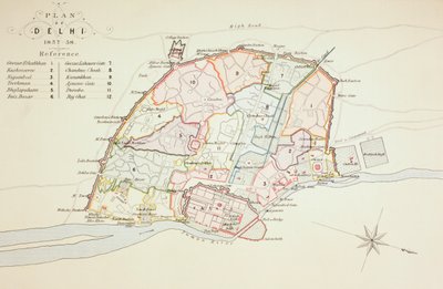 Plan of Delhi, 1883 by English School
